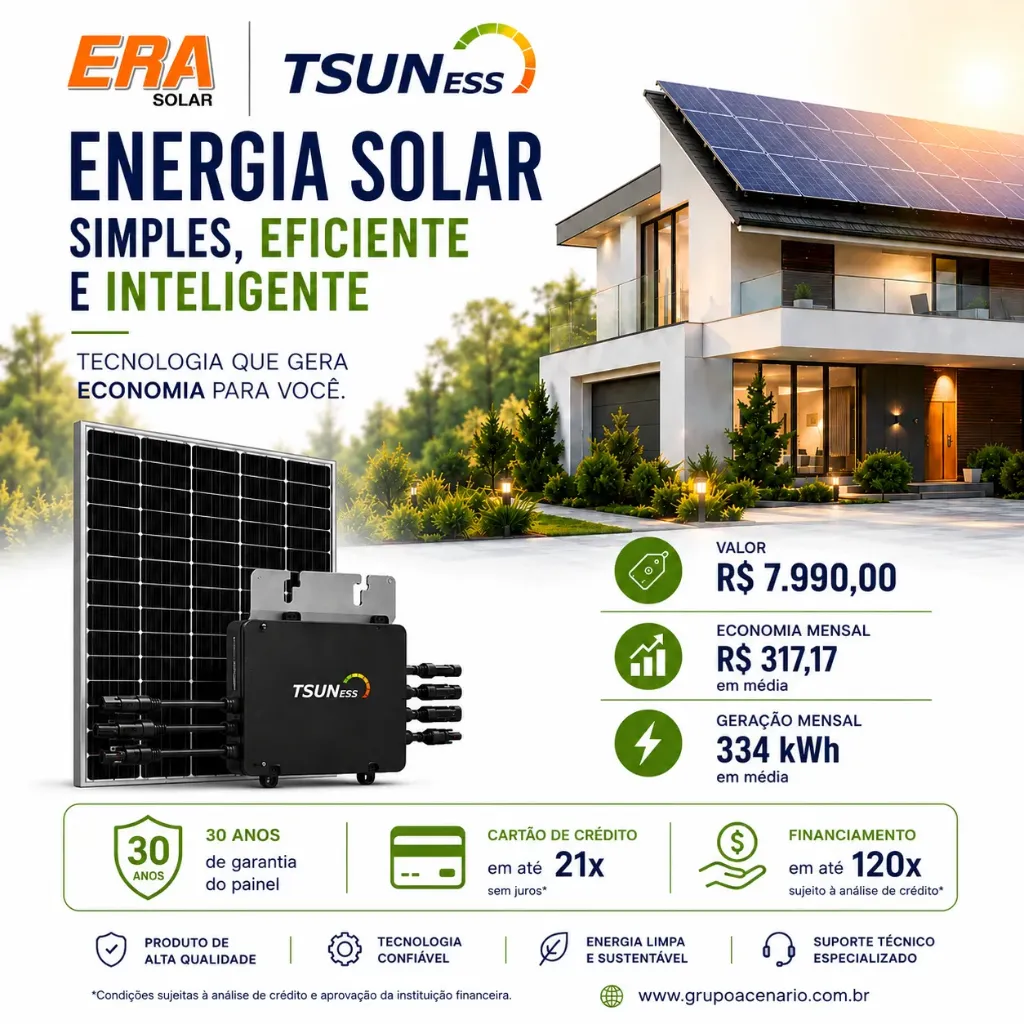 Kit Fotovoltaico 5 placas (sem instalação)