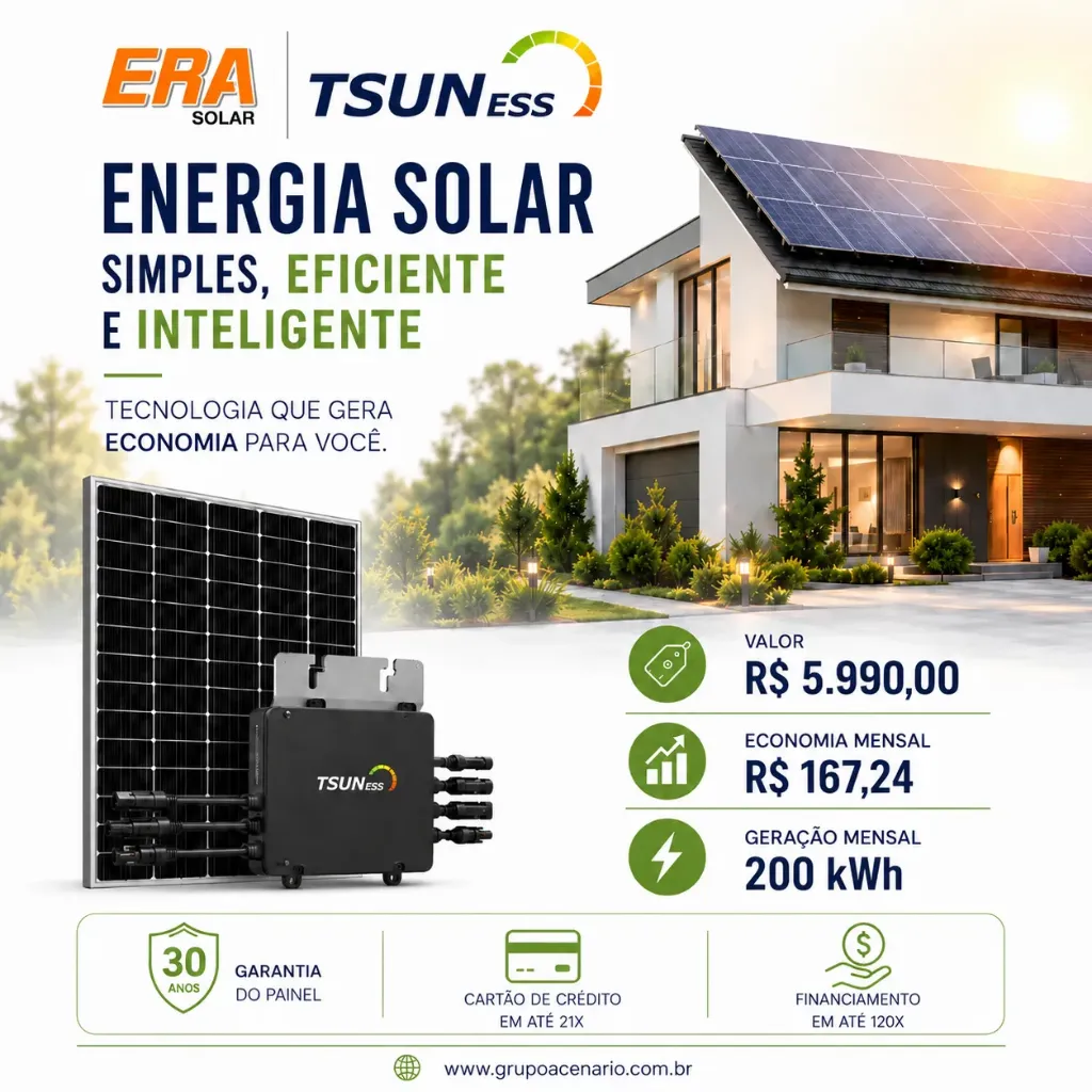 Kit Fotovoltaico 3 placas (sem instalação)