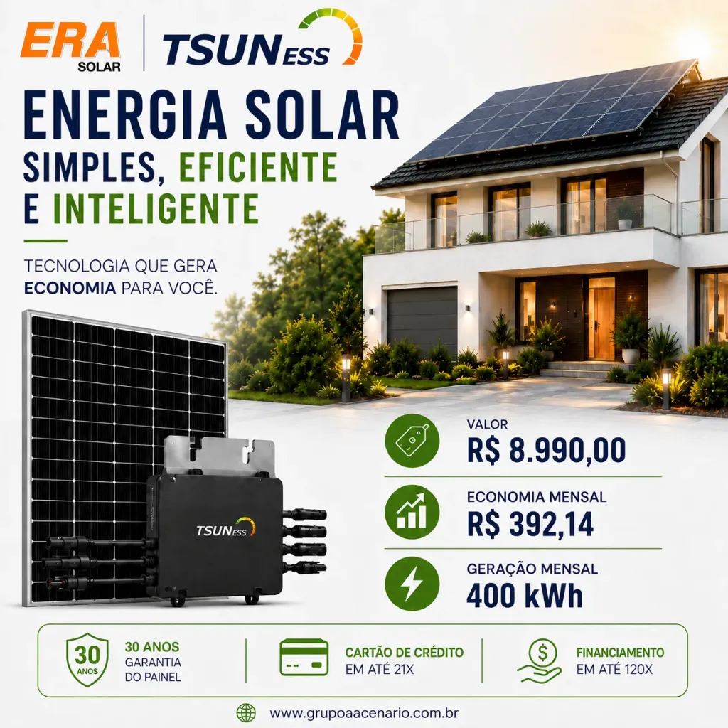 Kit Fotovoltaico 6 placas (sem instalação)